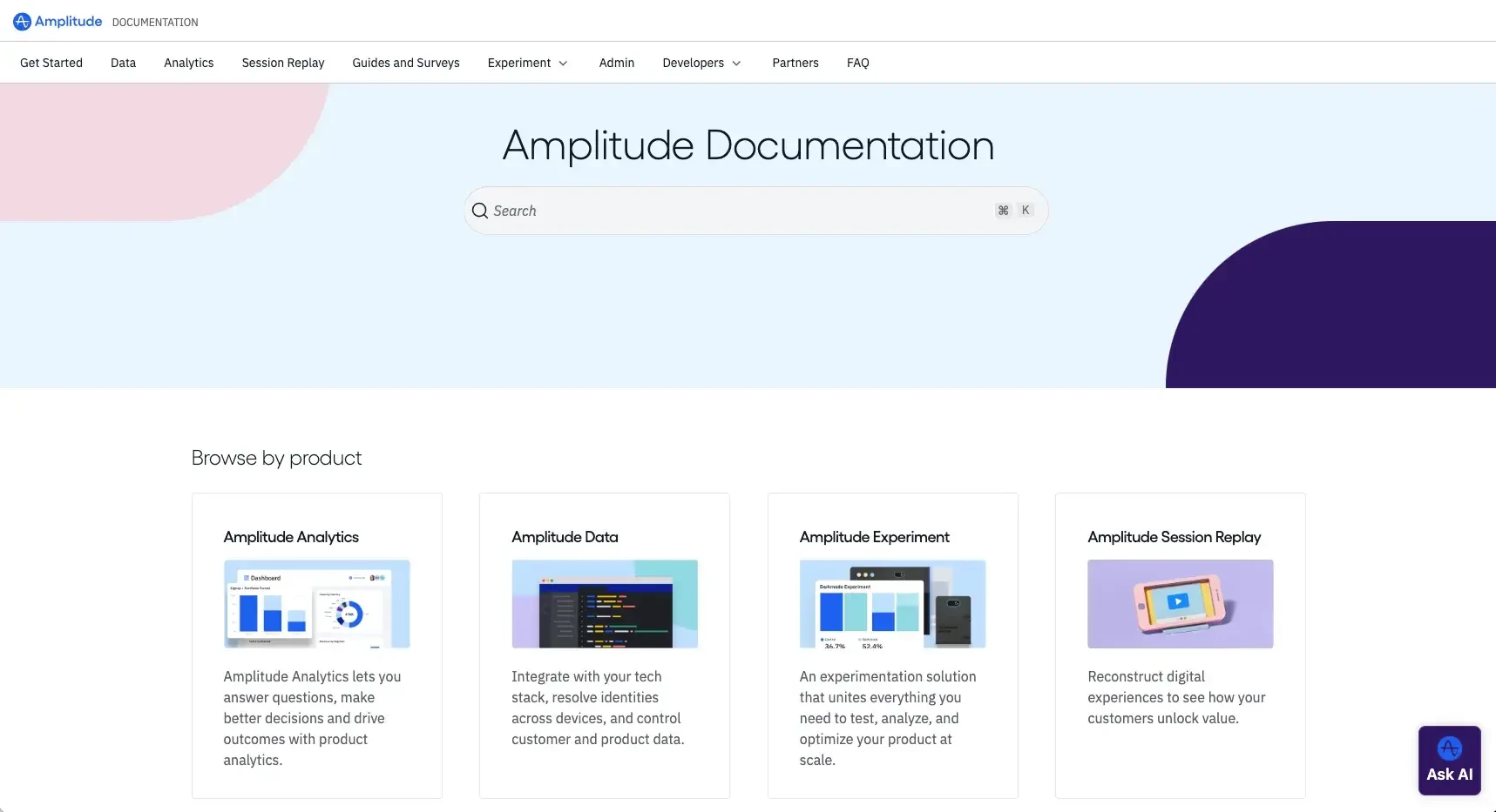 Example of a polished customer-facing documentation website